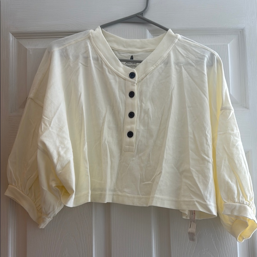 Cream Button-Up Women's Top
